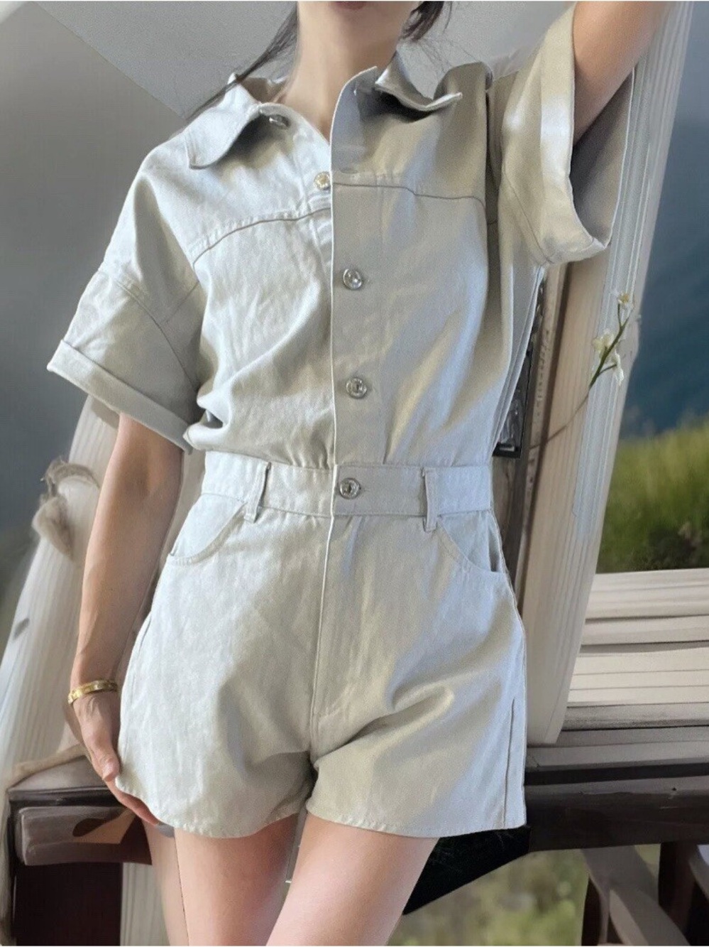 Short Sleeve Jumpsuit With Glitter
